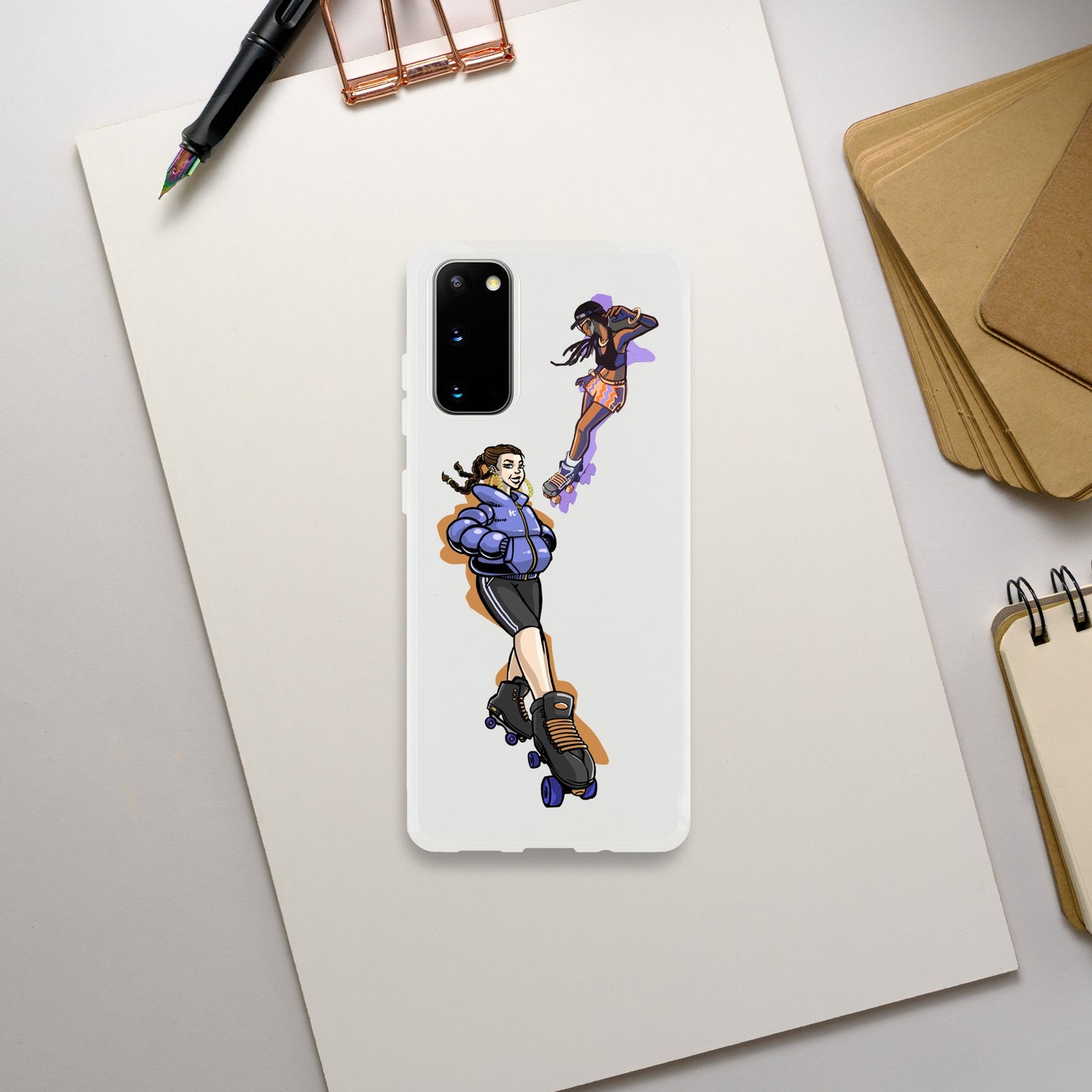 Flexi Back Skating Duo Mobile Phone Case - Skate Base Skatewear