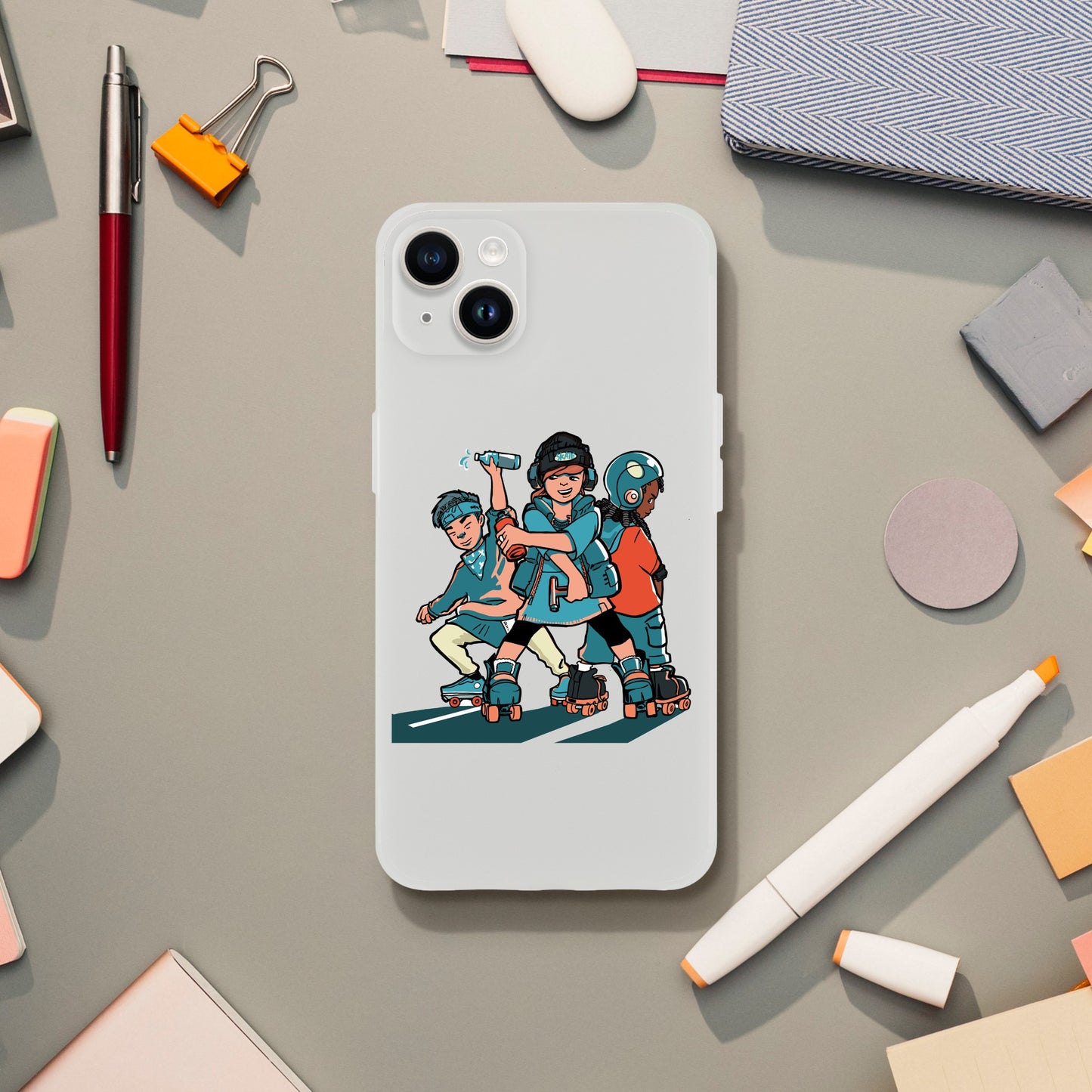 Flexi Skater Trio Mobile Phone Case - Skate Base Skatewear