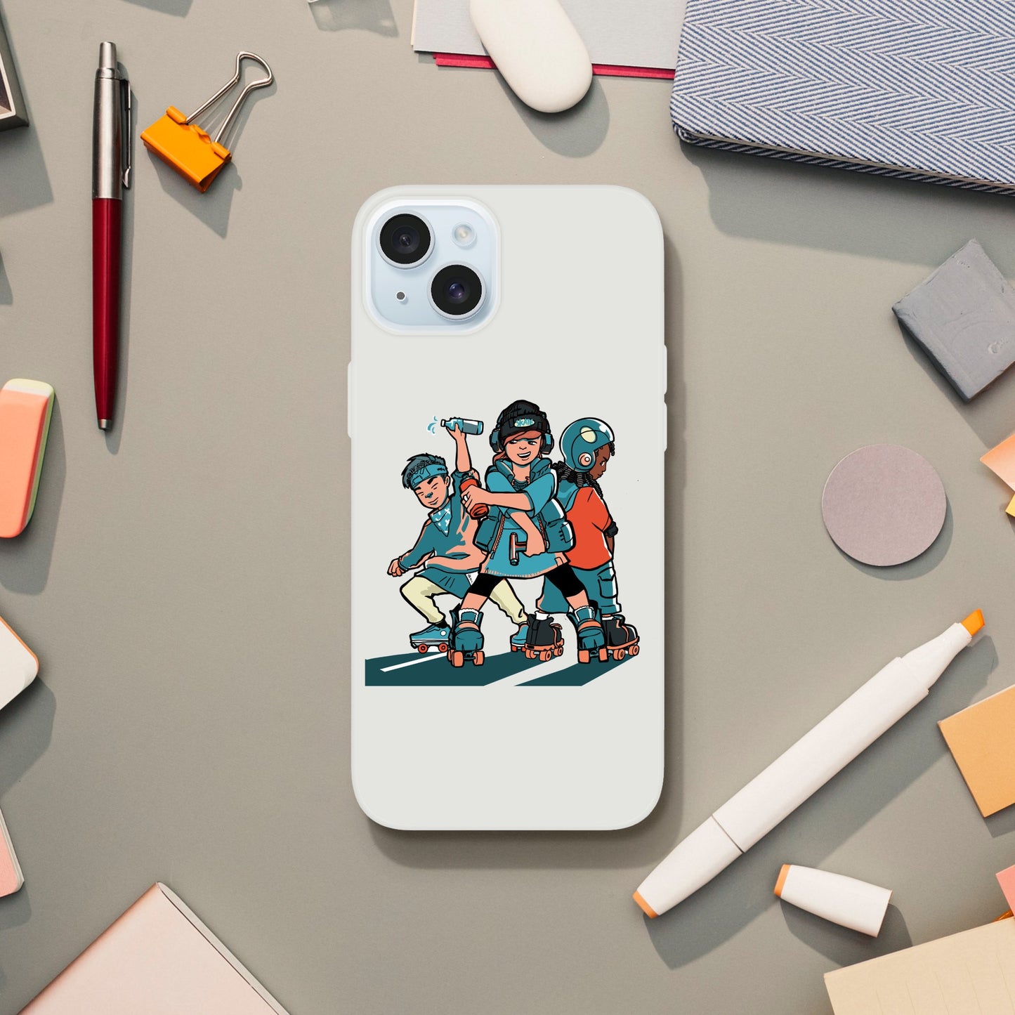 Flexi Skater Trio Mobile Phone Case - Skate Base Skatewear