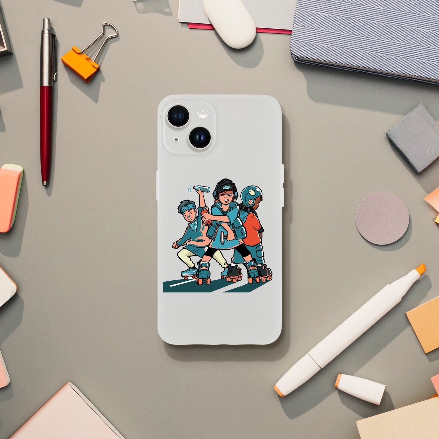 Flexi Skater Trio Mobile Phone Case - Skate Base Skatewear