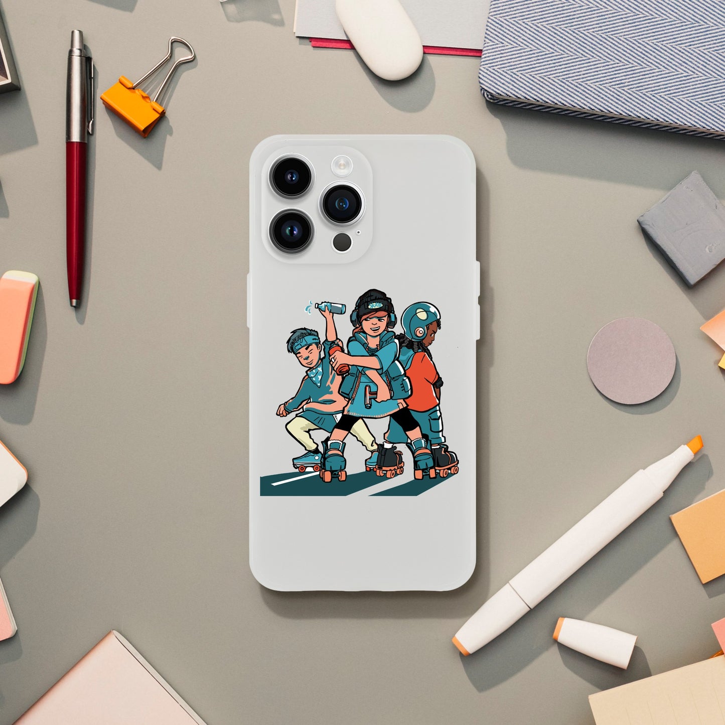 Flexi Skater Trio Mobile Phone Case - Skate Base Skatewear