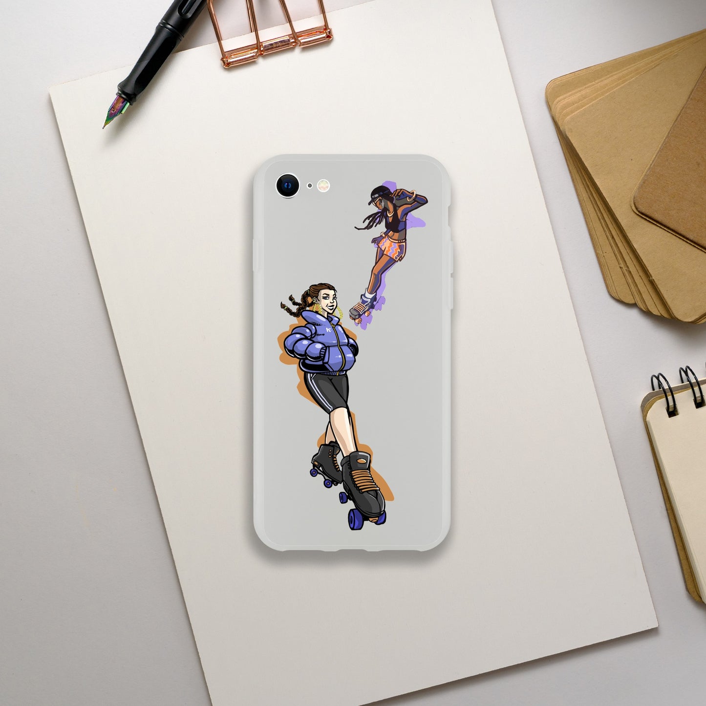 Flexi Back Skating Duo Mobile Phone Case - Skate Base Skatewear