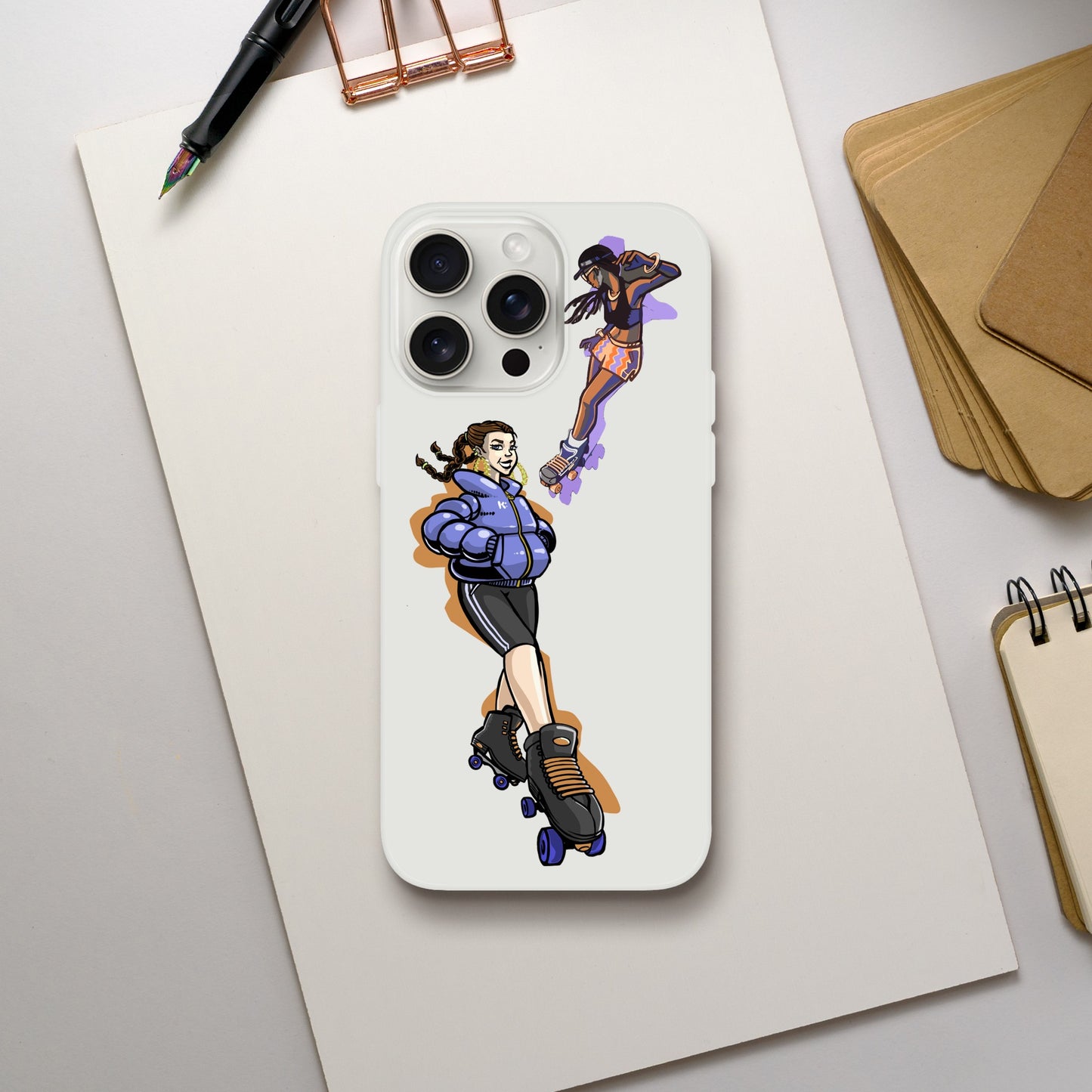 Flexi Back Skating Duo Mobile Phone Case - Skate Base Skatewear