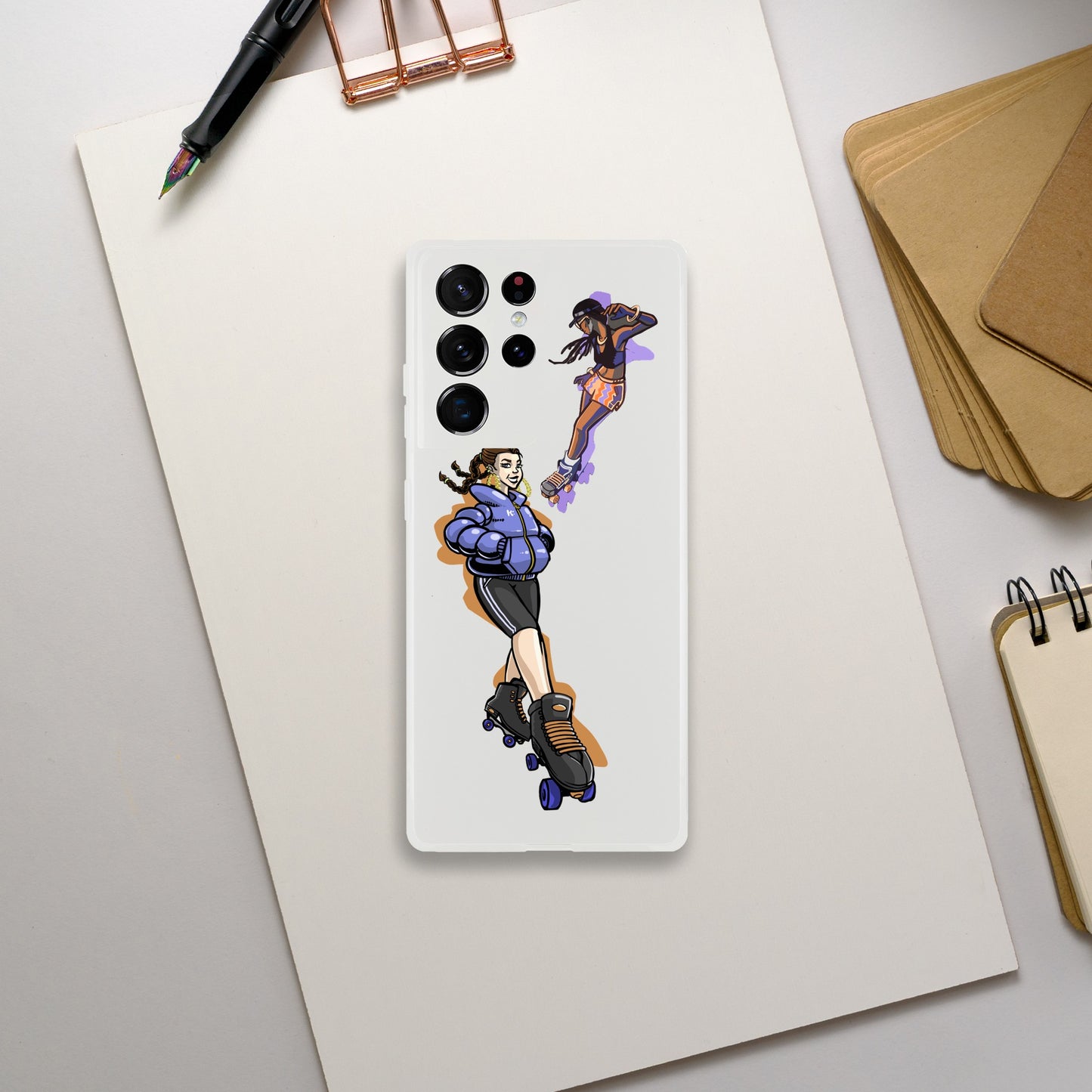 Flexi Back Skating Duo Mobile Phone Case - Skate Base Skatewear