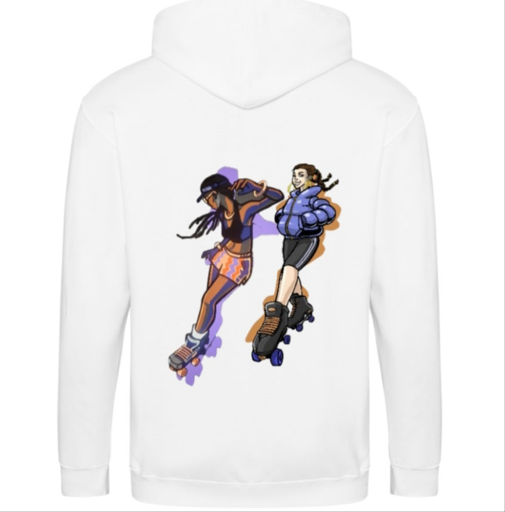 Female Back Skater Duo Zip Hoodie - Skate Base Skatewear