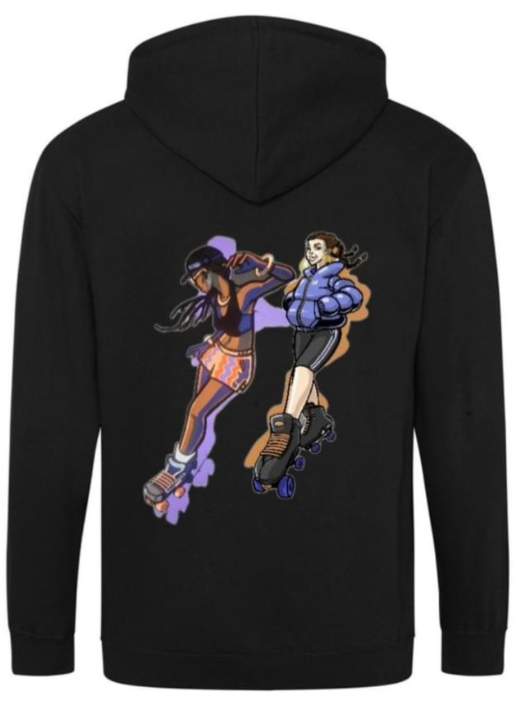 Female Back Skater Duo Zip Hoodie - Skate Base Skatewear