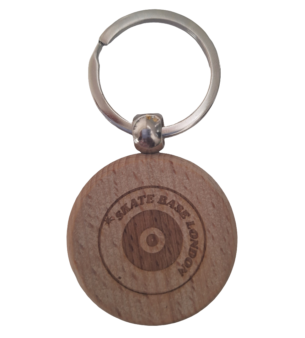 Round Wooden Roller Skate Key Chains