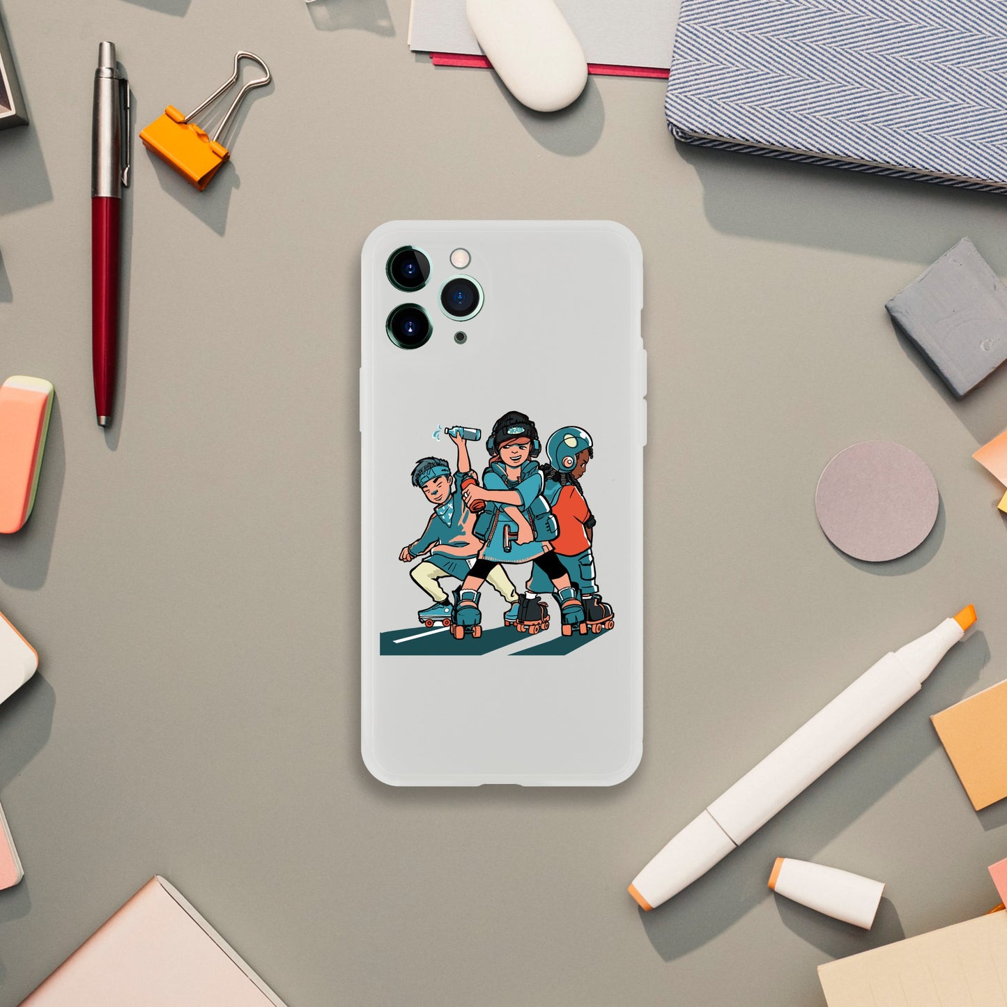 Flexi Skater Trio Mobile Phone Case - Skate Base Skatewear