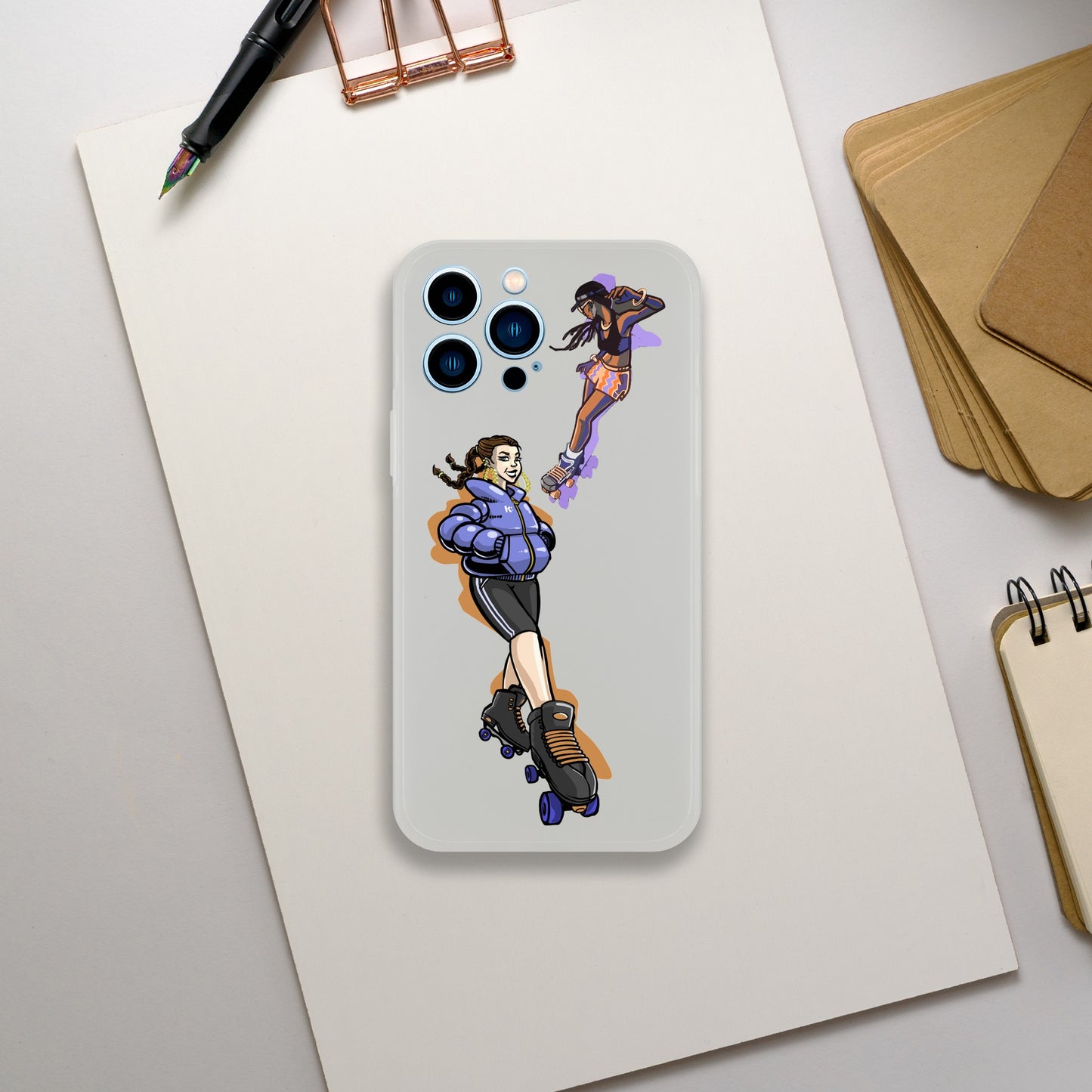Flexi Back Skating Duo Mobile Phone Case - Skate Base Skatewear