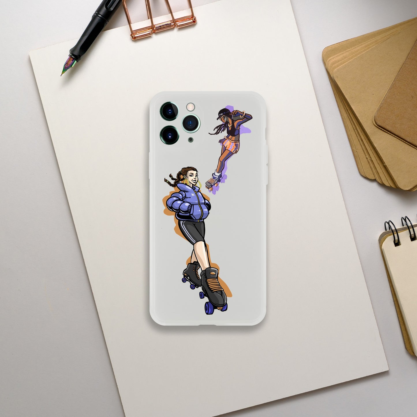 Flexi Back Skating Duo Mobile Phone Case - Skate Base Skatewear