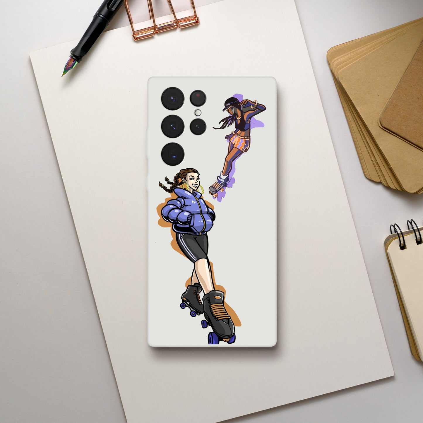 Flexi Back Skating Duo Mobile Phone Case - Skate Base Skatewear