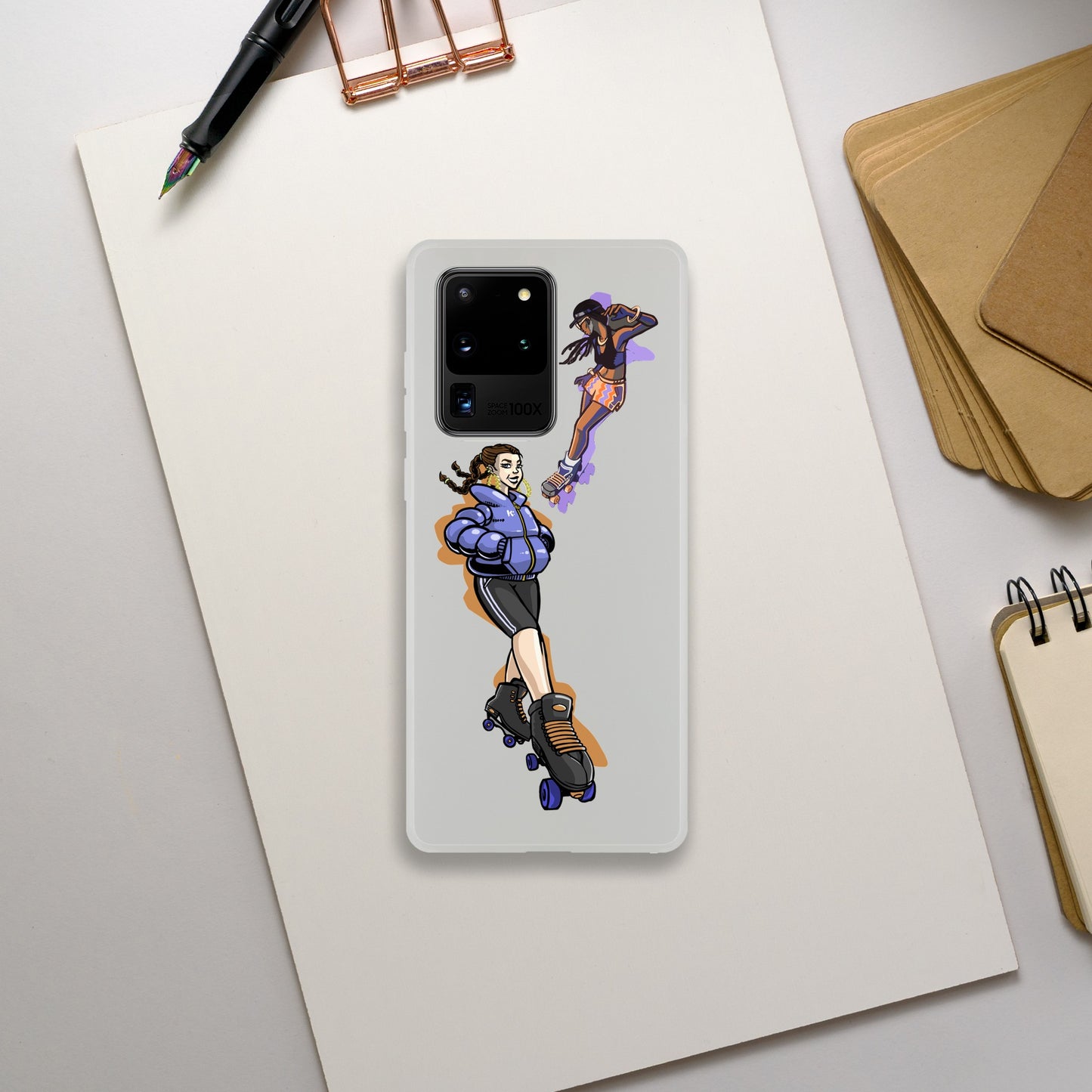 Flexi Back Skating Duo Mobile Phone Case - Skate Base Skatewear