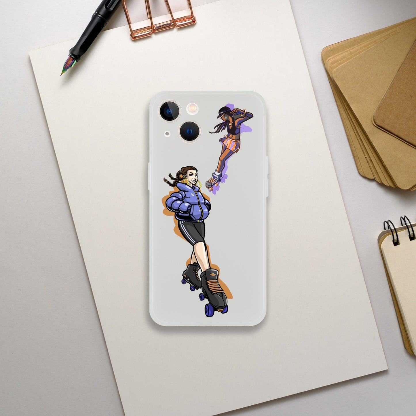 Flexi Back Skating Duo Mobile Phone Case - Skate Base Skatewear